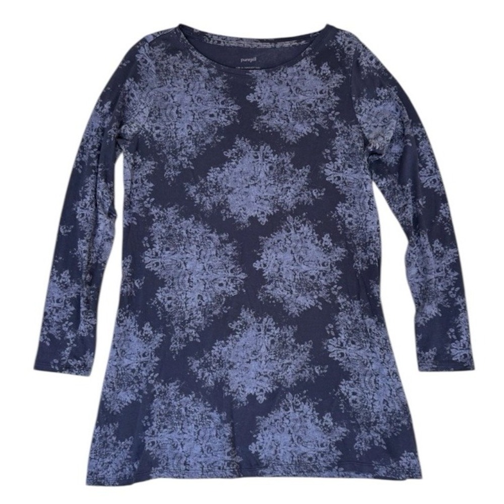J‎ Jill Pure Jill Super Soft Tunic Womens Small Navy Blue Pima Cotton Stretchy